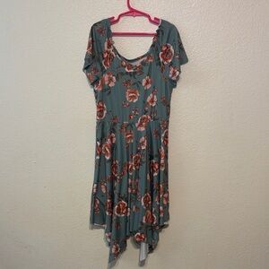 Chenault‎ Floral Kids Dress - Teal and Pink